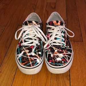 HAND PAINTED Black Vans